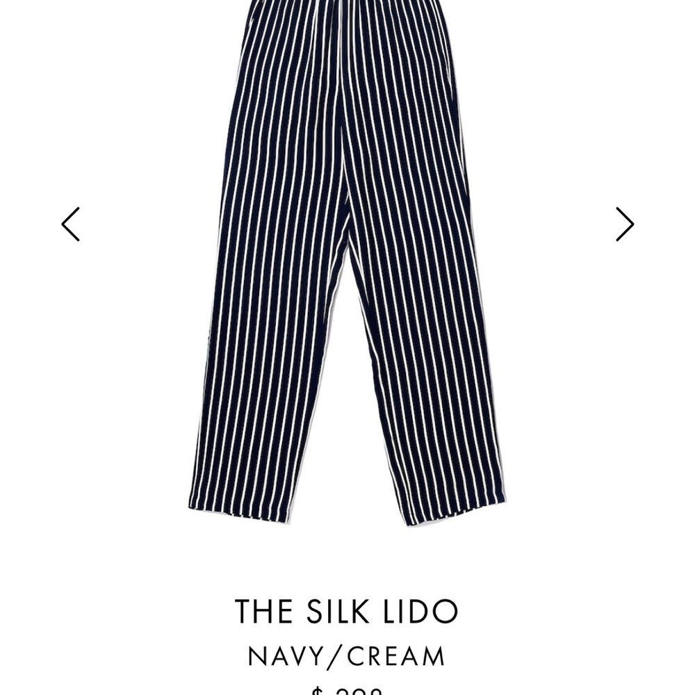 Navy silk drapey pull on pant